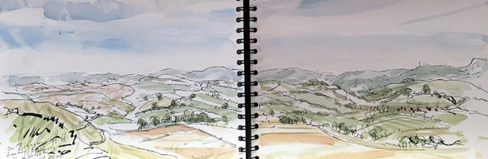 David Hayward Selected Works - On Bryngwyn Hill looking east towards Herefordshire - Sept 2020